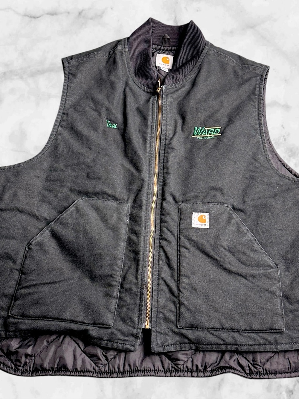 Carhartt V01 Mens 3XL Black Duck Quilted Work Vest Ward Trucking MEASURES 29x27